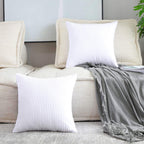 Home Brilliant Decorative Pillow Covers 18X18 Supersoft Striped Velvet Throw Pillow Covers Set Of 2 Cushion Cover For Chair, 18