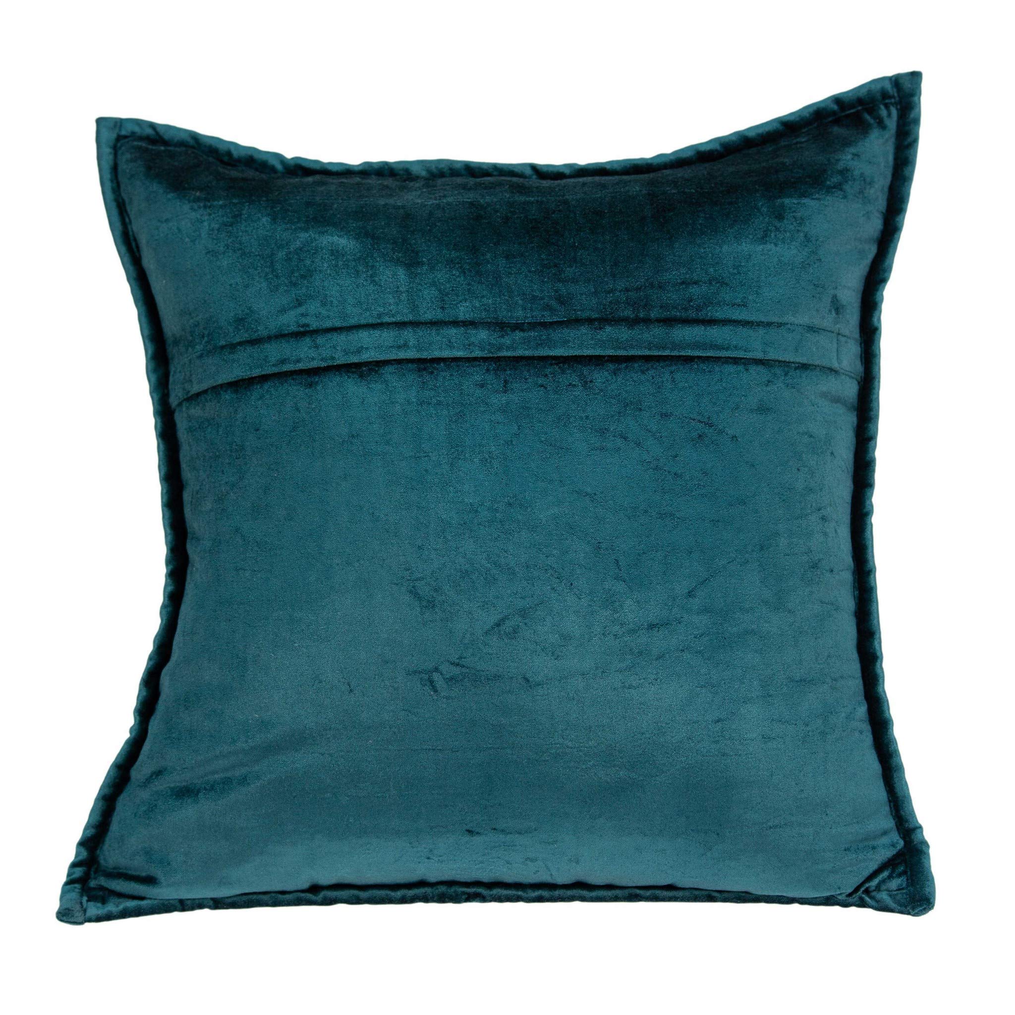 HomeRoots Decor 20' x 7' x 20' Transitional Teal Solid Quilted Pillow Cover with Down Insert