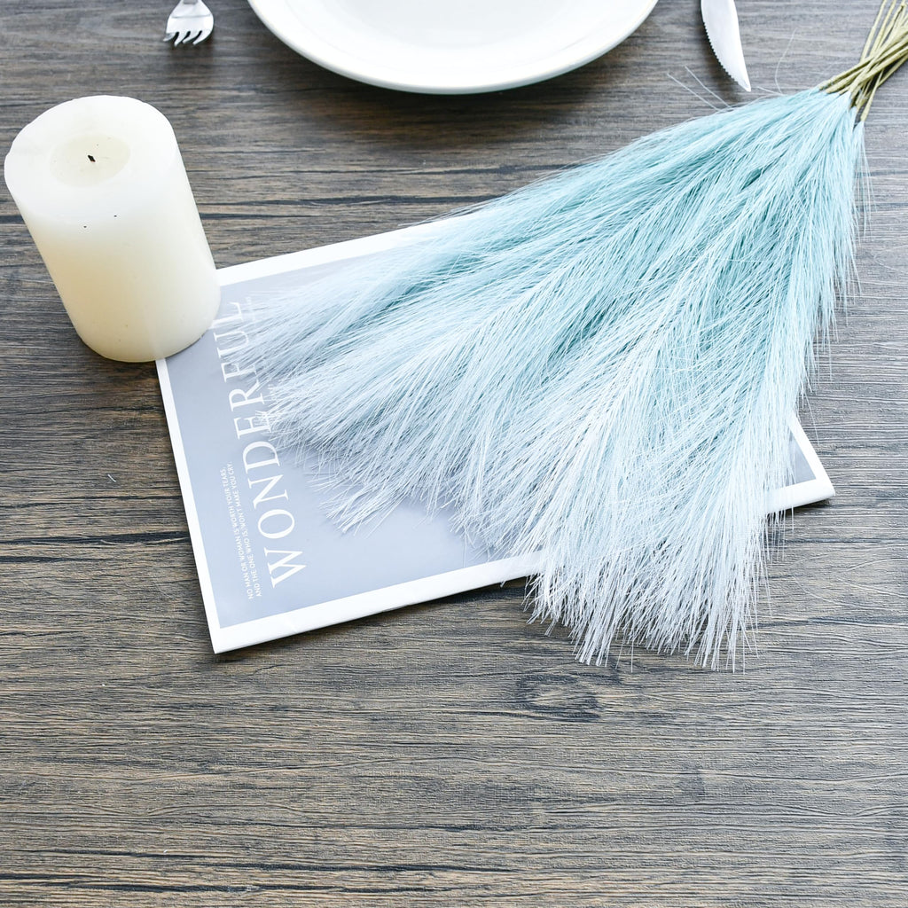 Mandy'S 20Pcs Teal Silk Pampas Grass Artificial Fake Flowers 18'' For Mother'S Day Easter Home Kitchen Wedding Decorations Weddi