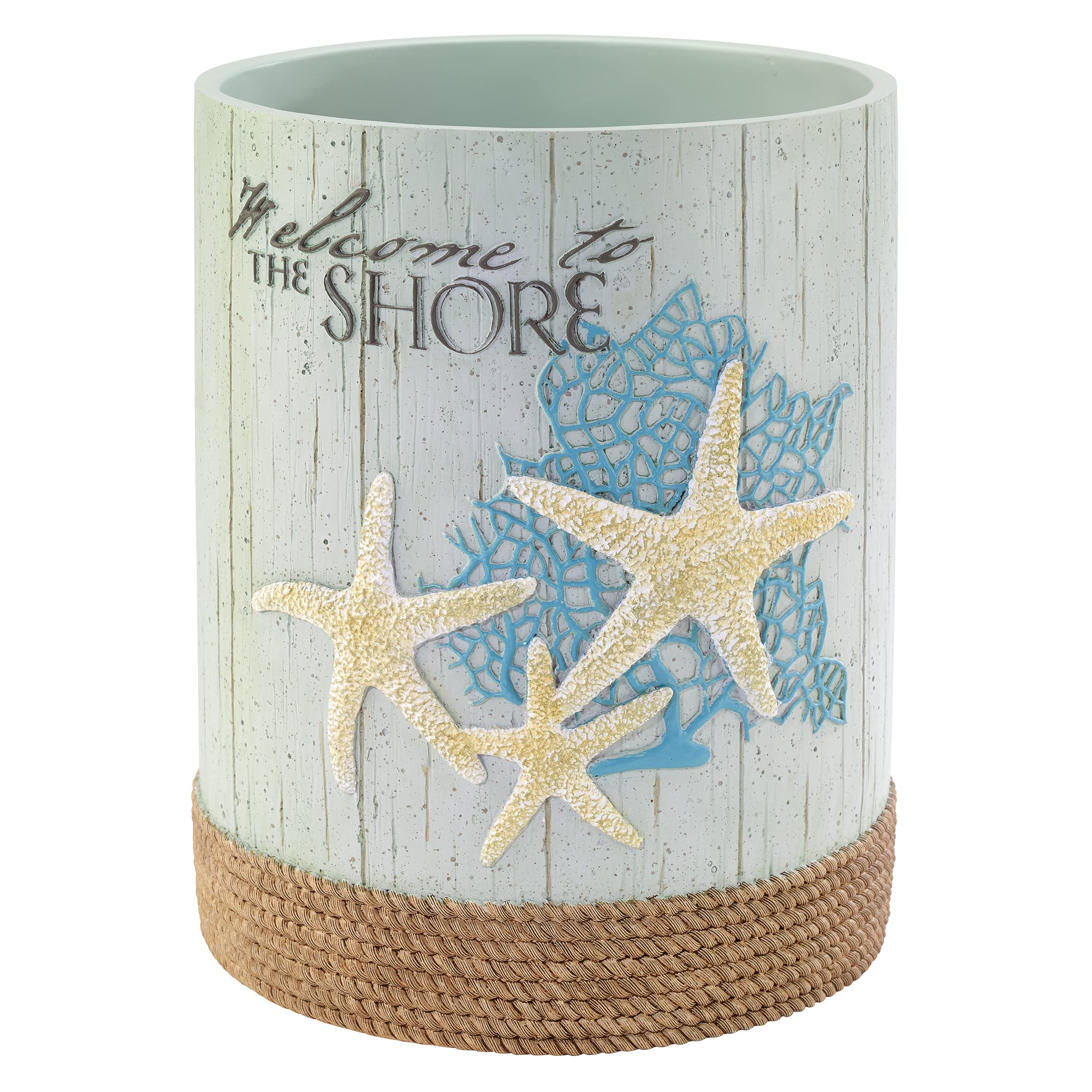 Avanti Linens - Waste Basket, Decorative Trash Can, Coastal Inspired Bathroom Decor (Beachcomber Collection)