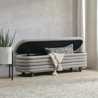 Kosas Home Anders Contemporary Polyester Storage Bench In Gray Finish