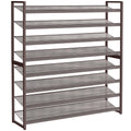 Nunsino Shoe Rack, Long Shoe Organizer,Max Holds 50 Pairs,8 Tier Metal Shoe Storage Shelf,4-Tier Stackable Shoes Organizer for G