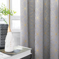Beauoop 100% Blackout Curtains 84 Inches Long For Bedroom Living Room Moroccan Gold Patterned Drapes Thermal Insulated Grommet T