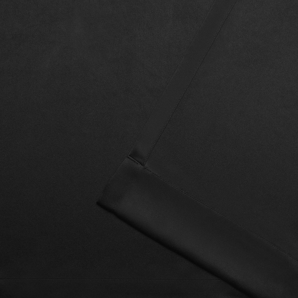 Exclusive Home Sateen Twill Woven Room Darkening Blackout Grommet Top Curtain Panel Pair, 52''X63'', Black