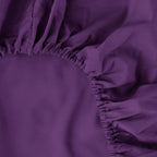 Ghooss Fitted Sheet Queen Size,Soft Microfiber Purple Fitted Bottom Sheet Only Deep Pocket Up To 14 Inch,1 Pack,Purple,Queen