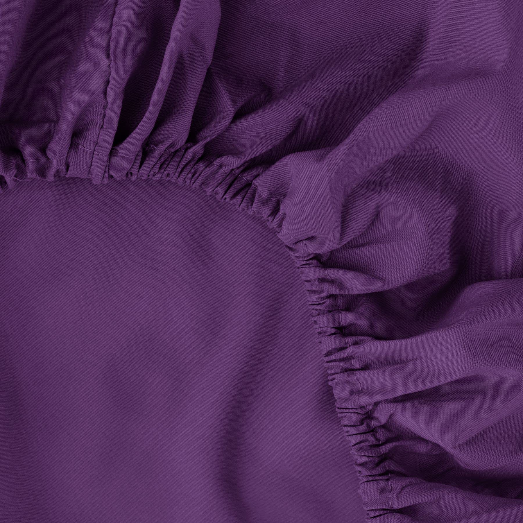 Ghooss Fitted Sheet Queen Size,Soft Microfiber Purple Fitted Bottom Sheet Only Deep Pocket Up To 14 Inch,1 Pack,Purple,Queen