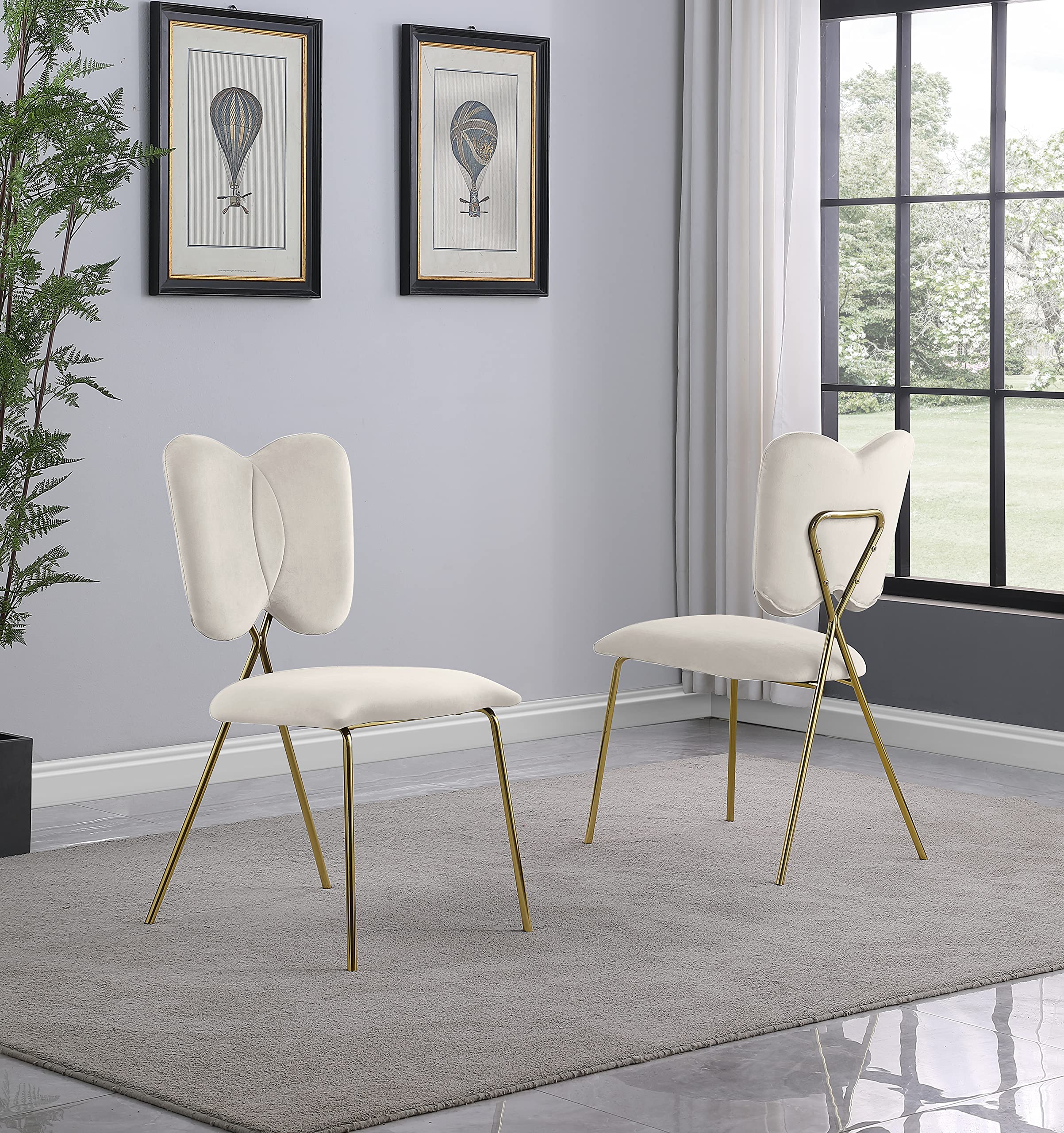 Best Quality Furniture SC249 Side Chairs, Cream