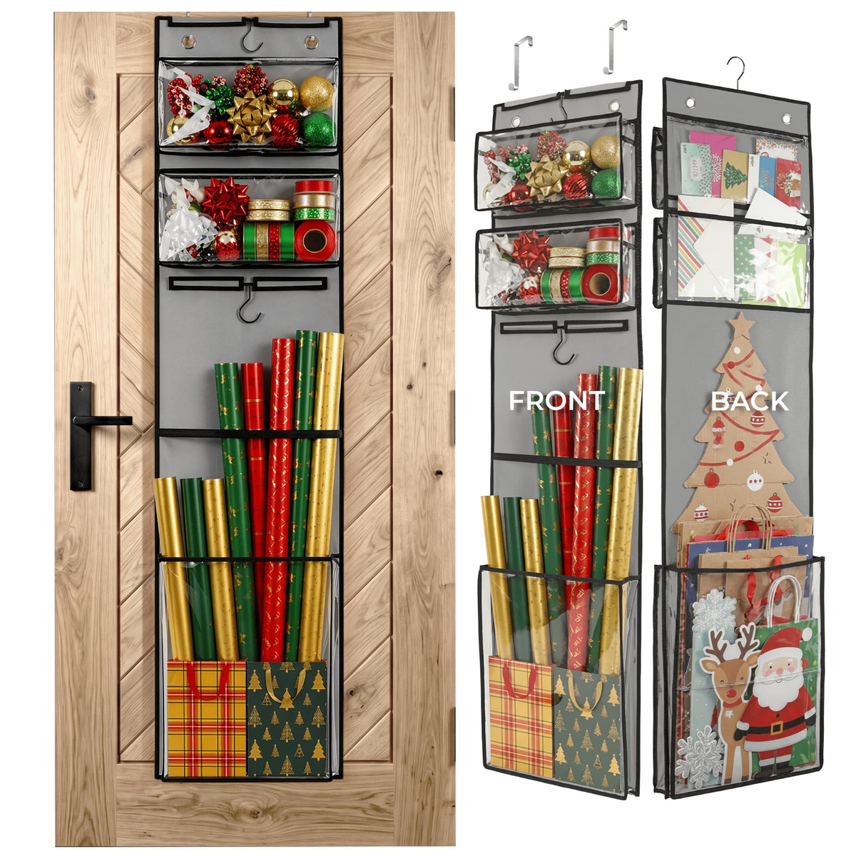 Hanging Wrapping Paper Organizer 63, OvertheDoor Gift Bag & Wrap Storage
