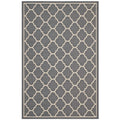 Modway Avena Moroccan Quatrefoil Trellis 5X8 Indoor And Outdoor In Gray And Beige