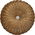 Eucior Round Throw Pillows,Brown Throw Pillows,Gold And Brown Decorative Pillow,Pumpkin Pleated Handmade Brown Round Velvet Deco