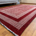 Alfa Rich 4x6 Red Burgundy Washable Area Rugs for Living Room Bedroom Kitchen Cotton Rug