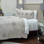 Rizzy Home | BQ4196 | Polyester Quilt | 70"x86" Pink/Brown/Nuetral Diamond Textured