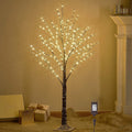 LITBLOOM Lighted Snowy Twig Tree with Fairy Lights 4FT 200 LED Lights, Flocked Tree with Lights for Indoor Outdoor Home Thanksgi