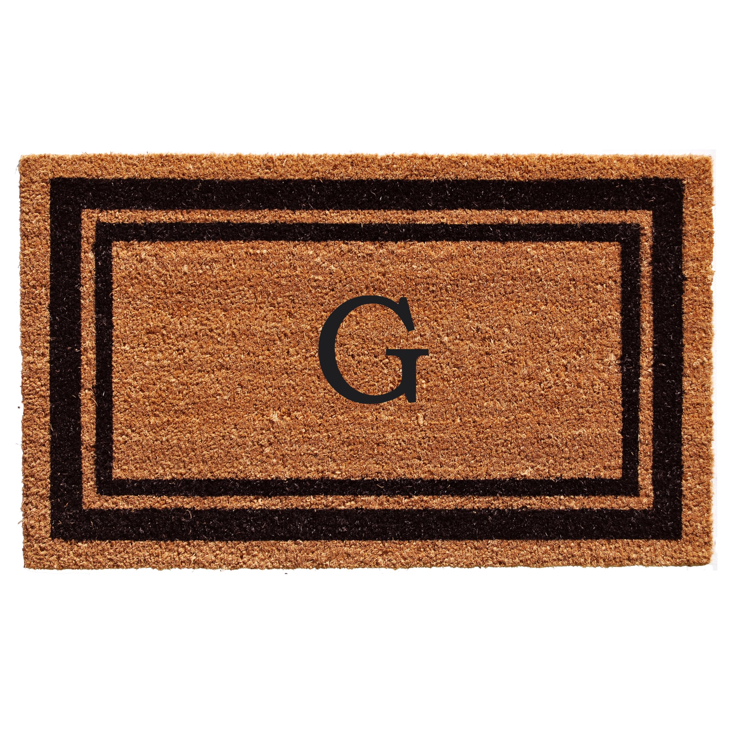 Calloway Mills 152961830G Black Border 18' X 30' Monogram Doormat, (Letter G)