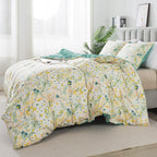 Honeilife Duvet Dover King Size - 100% Cotton Comforter Cover Floral Duvet Cover Sets, Botanical Duvet Cover With Zipper Closure