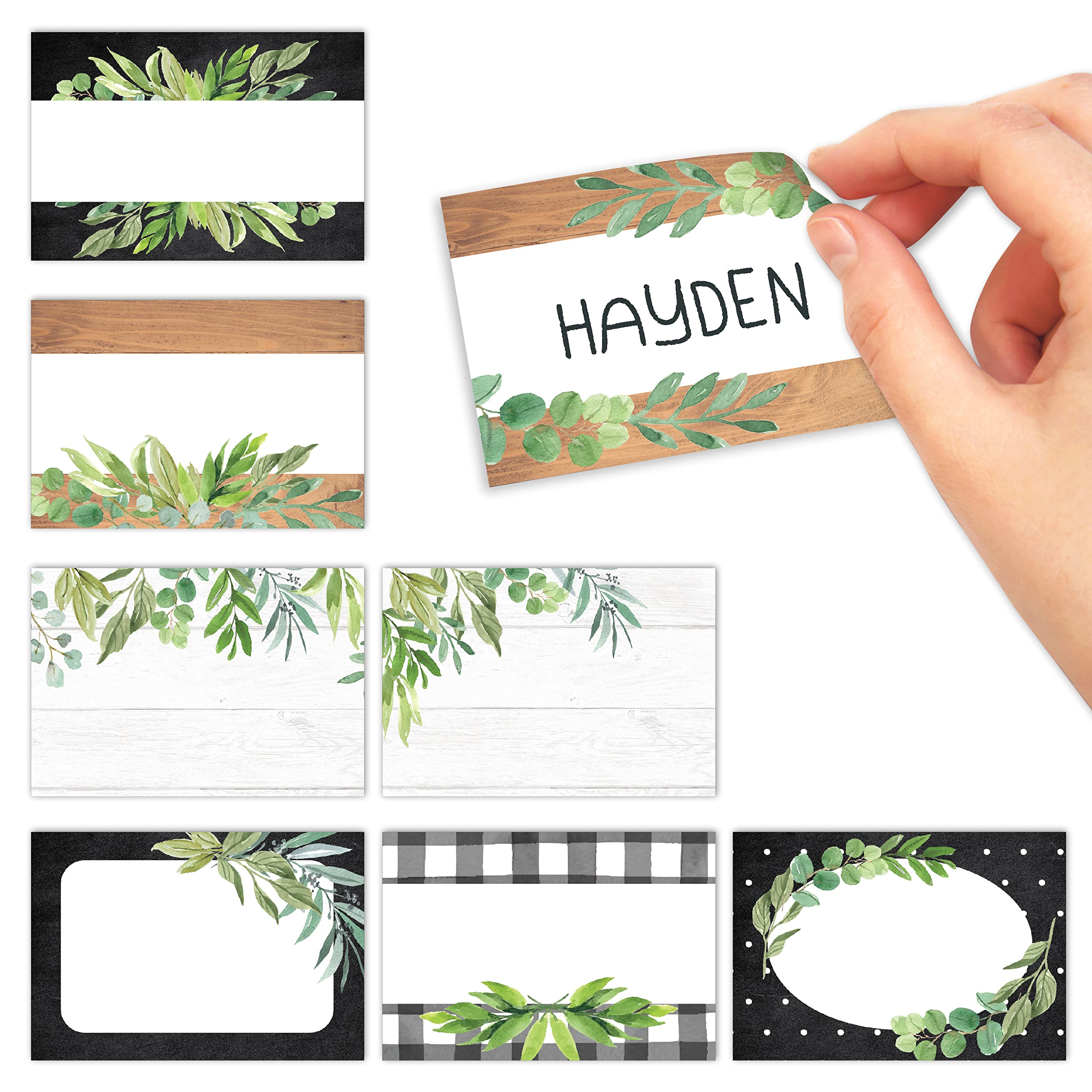 Hadley Designs 56 Farmhouse Self Adhesive Name Tags Sticker Name Tags For Kids - Name Labels For School, Nametags Labels For Cla
