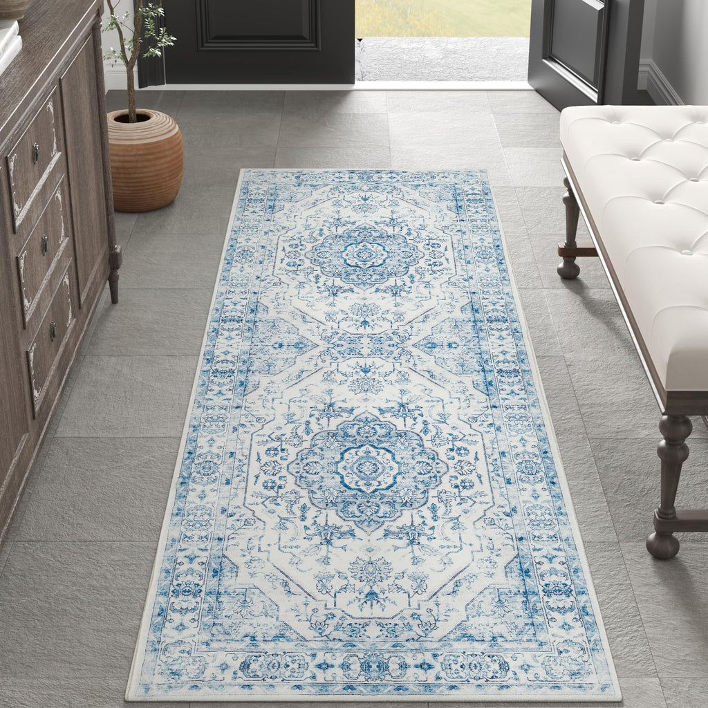 jinchan Runner Rug 2x5 Hallway Rug Washable Rug Medallion Floral Rug Kitchen Runner Rug Accent Rug Vintage Rug Retro Non Slip Th