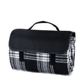 True Dine Black Plaid 4.5Ft X 5Ft (54In X 60In) Blankets Waterproof Foldable, Outdoor Gifts, Picnic Accessories, Set Of 1