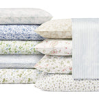 Laura Ashley Home - King Sheets, Soft Sateen Cotton Bedding Set - Sleek, Smooth, & Breathable Home Decor, Lottie Blue
