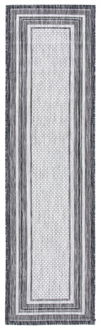 Safavieh Courtyard Collection Runner Rug - 2'3' X 12', Light Grey & Black, Non-Shedding & Easy Care, Indoor/Outdoor & Washable-Ideal For Patio, Backyard, Mudroom (Cy8475-37612)
