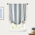 DriftAway Chris Double Layer Linen Blackout Tie Up Curtains Thermal Insulated Fully Lined Vertical Striped Balloon Roman Shade B