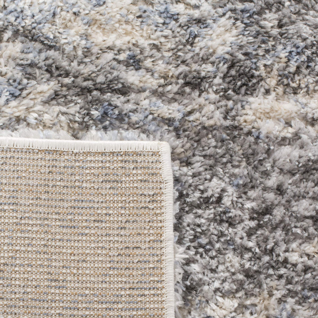 Safavieh Berber Shag Collection Runner Rug - 2' X 20', Grey Blue & Cream, Abstract Design, Non-Shedding & Easy Care, 1.2-Inch Th