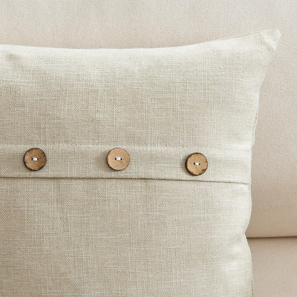 Meekio Set Of 2 Dark Flax Pillow Covers 18 X 18 Inches Farmhouse Pillow Covers With Coconut Buttons For Sofa Couch Living Room Bedroom Farmhouse D?or For The Home
