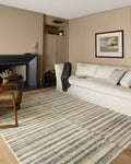 Loloi Chris Loves Julia x Humphrey Collection, Natural & Moss 5'-0'' x 7'-0'' Area Rug - Plaid Accent Rugs for Living Room, Bedr
