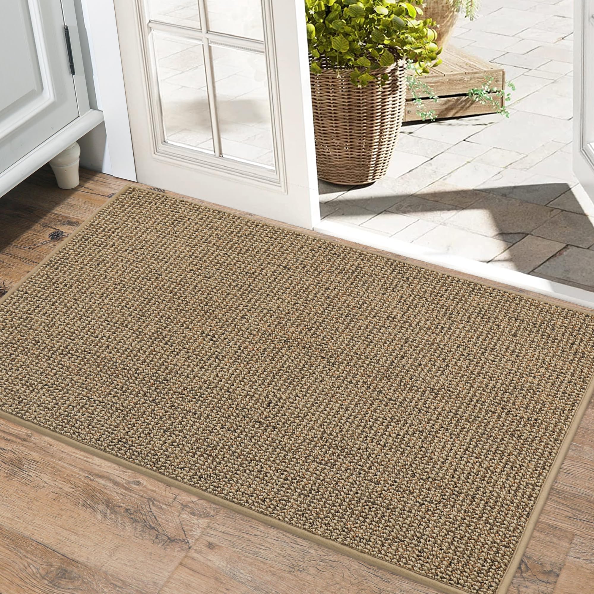 Beqhause Dirt Trapper Door Mat 24' X 35', Non-Slip Washable Doormats Entrance Mat, Dirt Resistant And Absorbent Welcome Mat, L