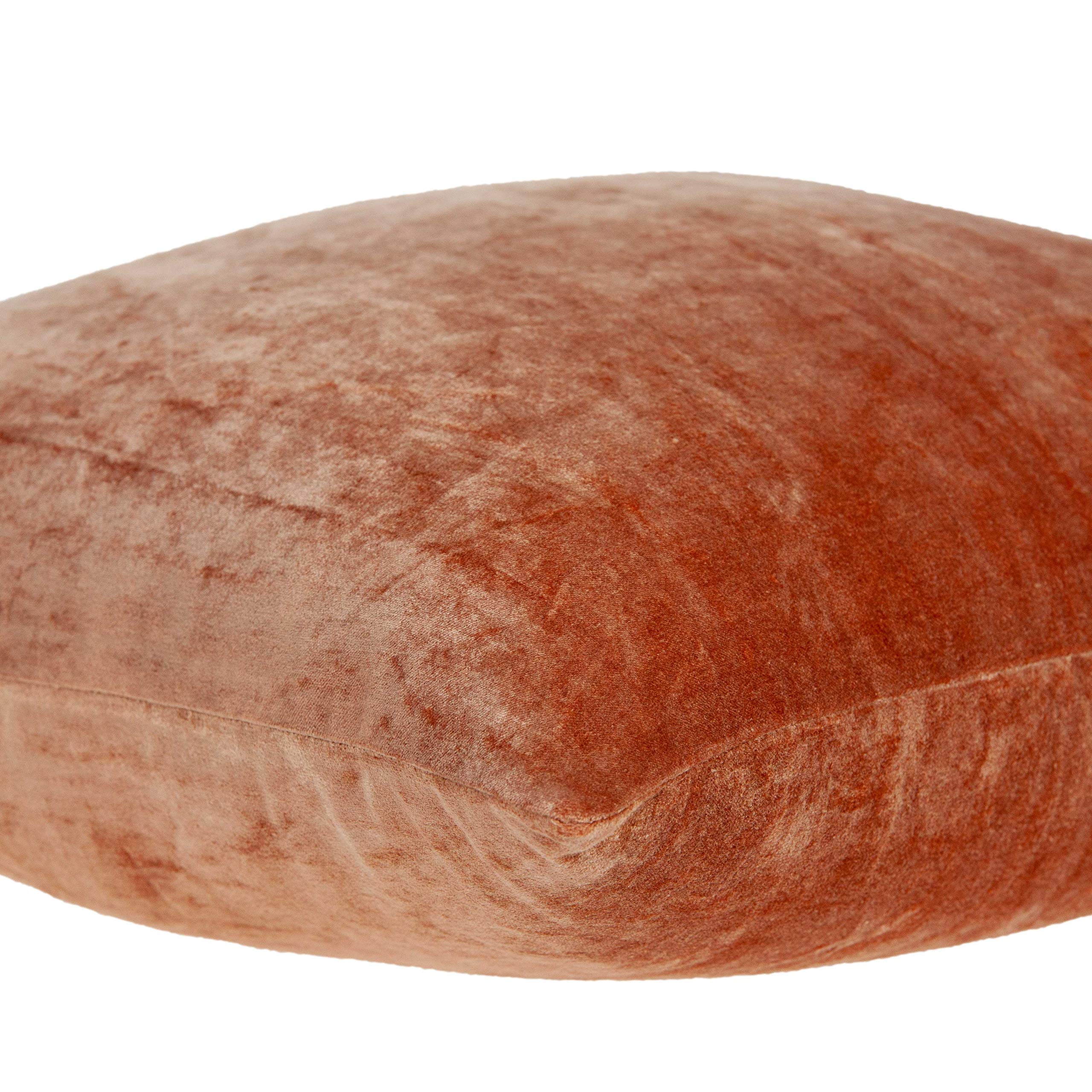 HomeRoots 50% Cotton, 50% Viscose Parkland Collection Sunstone Transitional Orange Solid Pillow Cover with Poly Insert