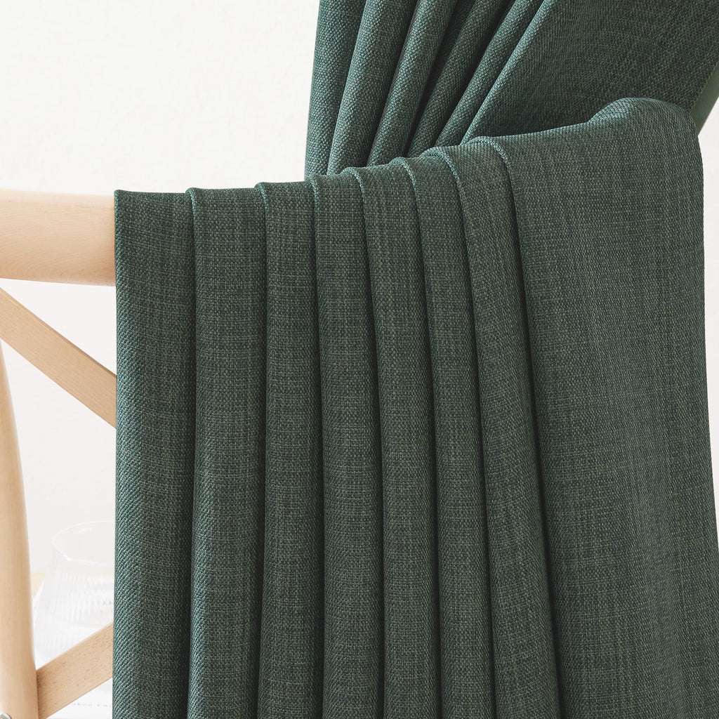 Nicetown Room Darkening Faux Linen Greyish Green Curtains 108 Inches Long, Pinch Pleated Light Blocking Noise Reducing Thermal I