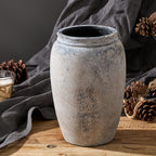 Porcer 8.2 Inch Ceramic Vase, Terracotta Rustic Vase Farmhouse Decorative Vase Boho Decor, Ceramic Vases For Home Decor, Living