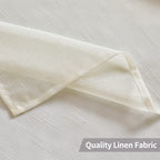Miulee 2 Panels Natural Linen Look Textured Sheer Curtains Elegant Solid Ivory Drapes Grommet Top Window Voile Panels For Bedroo