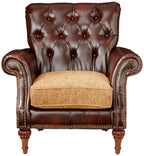 Acme Dreena Rolled Arm Upholstered Chair With 1 Pillow In Brown Faux Leather