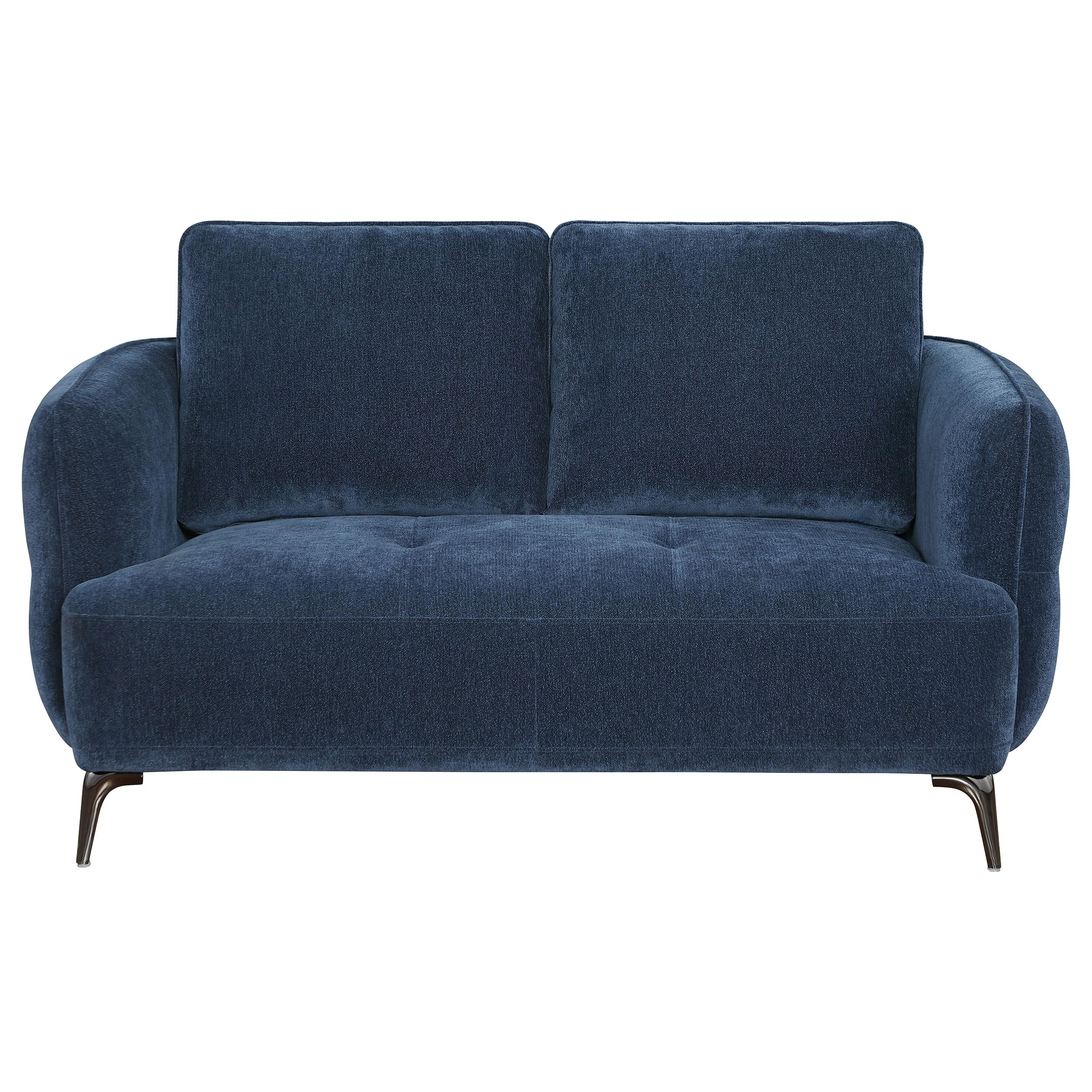 Coaster Home Furnishings Lively 3-Piece Chenille Upholstered Sofa Set Blue