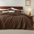 Bedsure Queen Quilt Bedding Set - Lightweight Summer Quilt Full/Queen - Brown Bedspread Queen Size - Bedding Coverlet For All Se