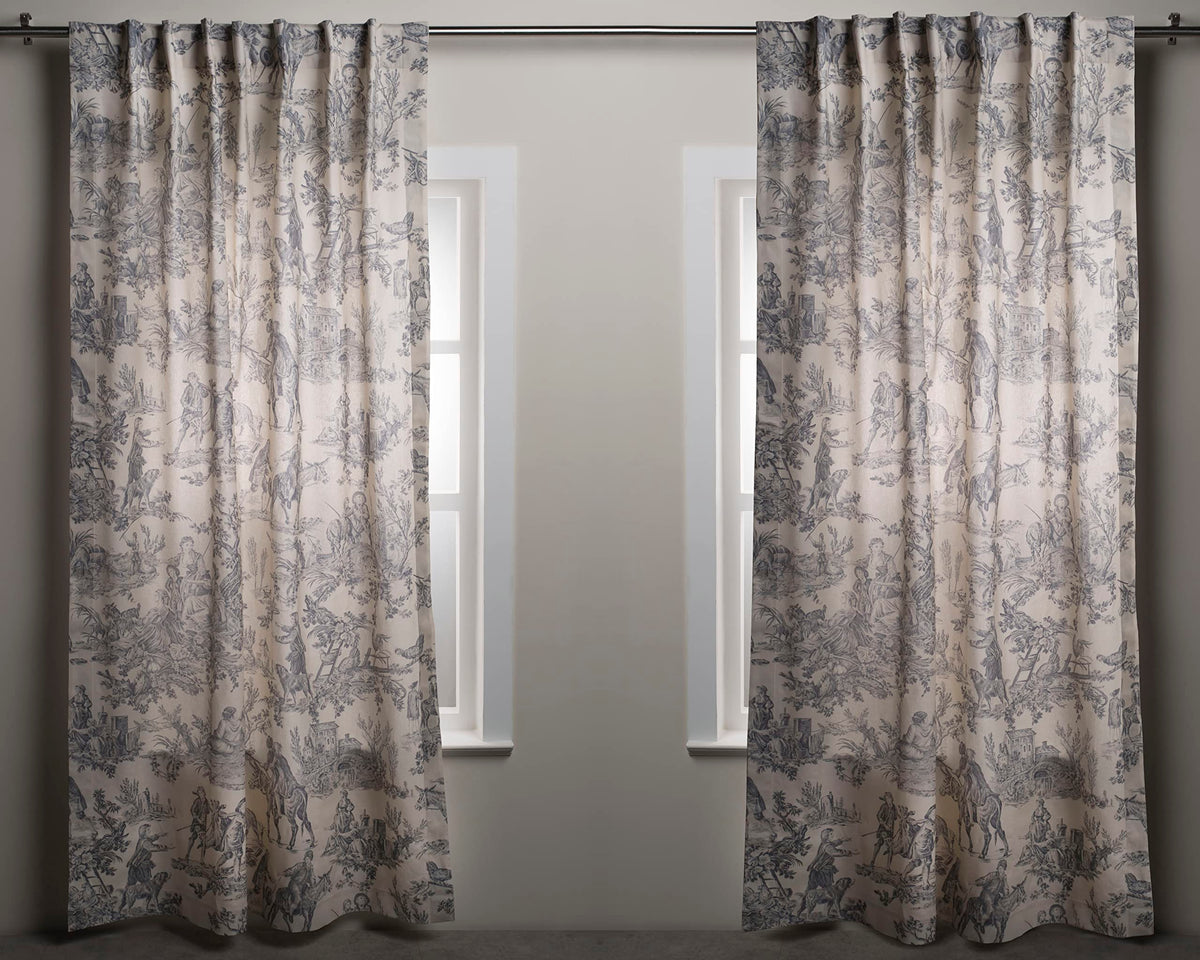 Maison D' Hermine 100% Cotton Curtain - 50'X108' Paloma Grey Decorative Curtain - Aesthetic Curtains For Farmhouse, Kitchen &