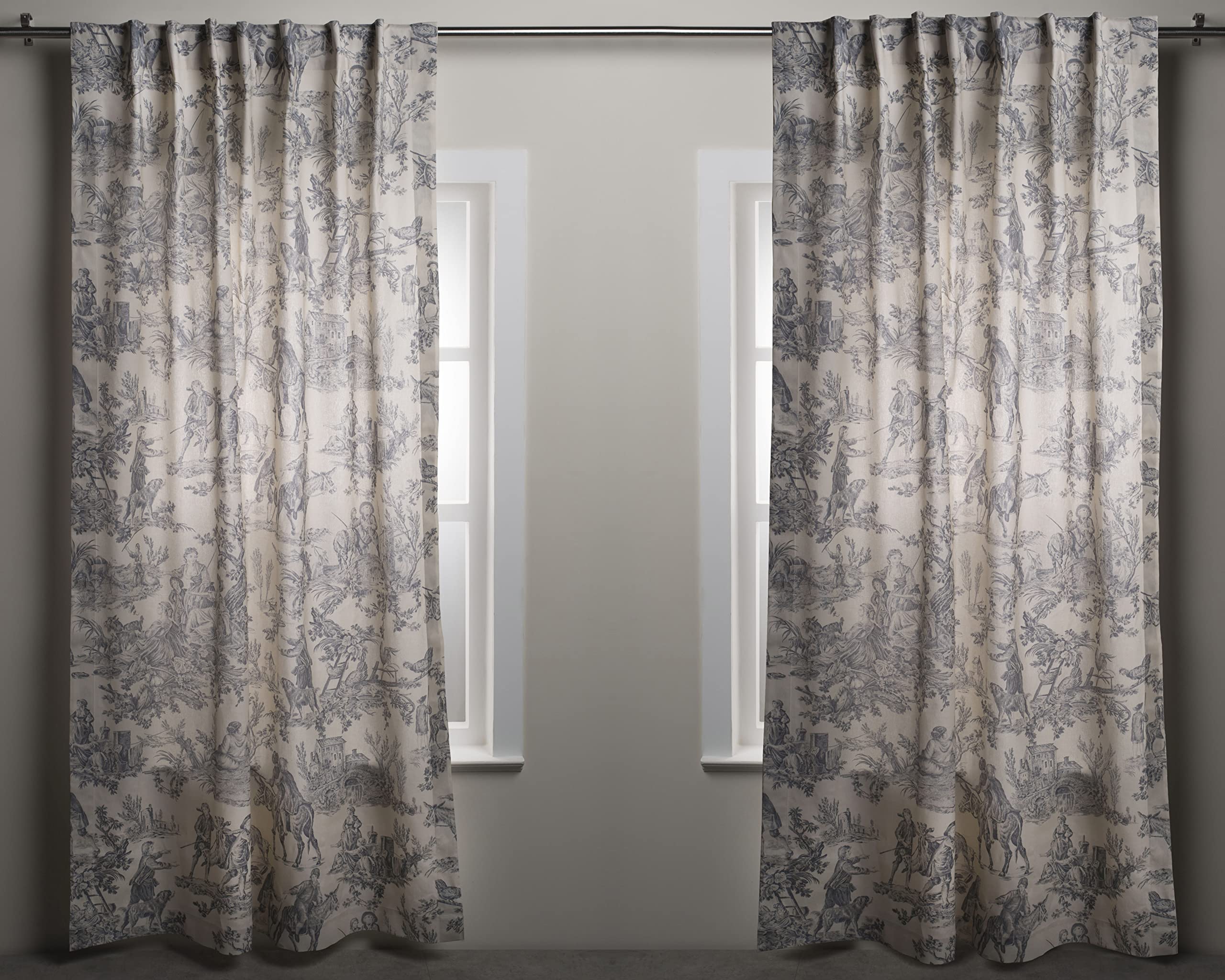 Maison D' Hermine 100% Cotton Curtain - 50'X108' Paloma Grey Decorative Curtain - Aesthetic Curtains For Farmhouse, Kitchen &