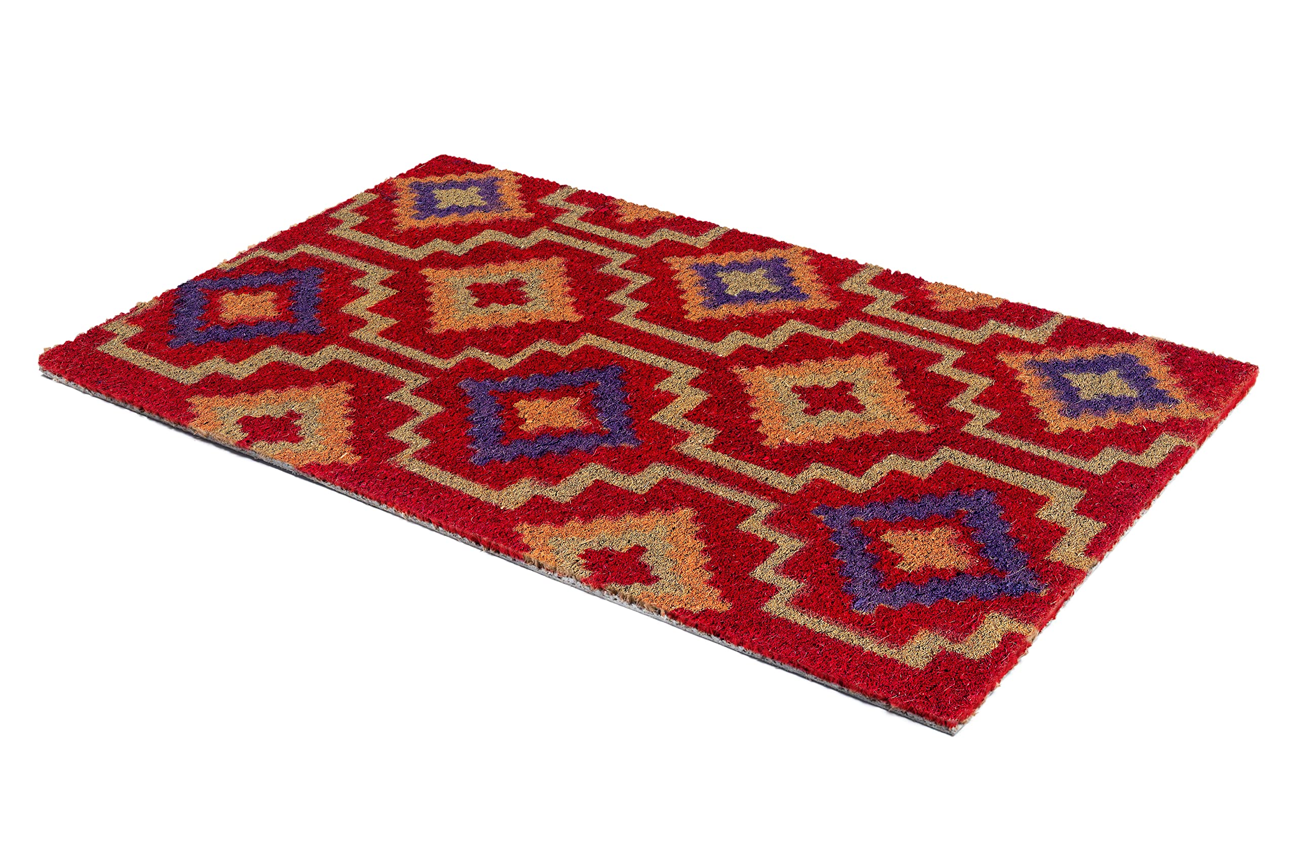 Fab Habitat Vintage Non Slip Doormat - Durable, Thin - Natural Coir & Rubber - Entryway, Front Door, Porch, Patio - Lhasa Kilim