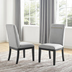 Steve Silver Yves Gray SilverShield Side Gold Accent-Rubbed Charcoal Finish Perforamnce Chiars, Set of 2 Chairs, Modern, Contemporary Styling, Performance Fabric, Dining Room, 20 x 25.5 x 40, Grey