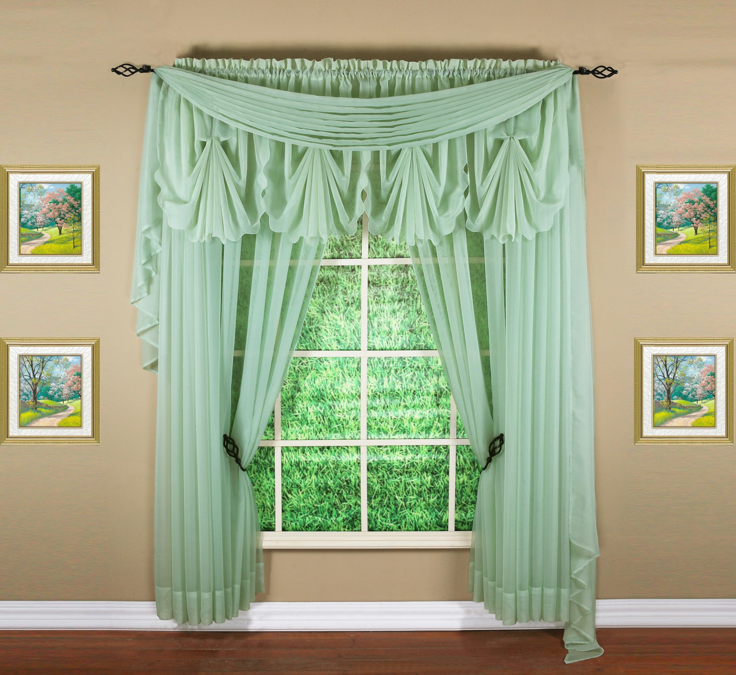 Today'S Curtain Emelia Original Voile Panel 120', Sage, 60' W X 120' L
