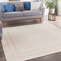 Nourison Essentials Indoor/Outdoor Ivory Gold 9 x Square Area Rug, Easy Clean, Non Shedding, Bed Room, Living Room, Dining Room