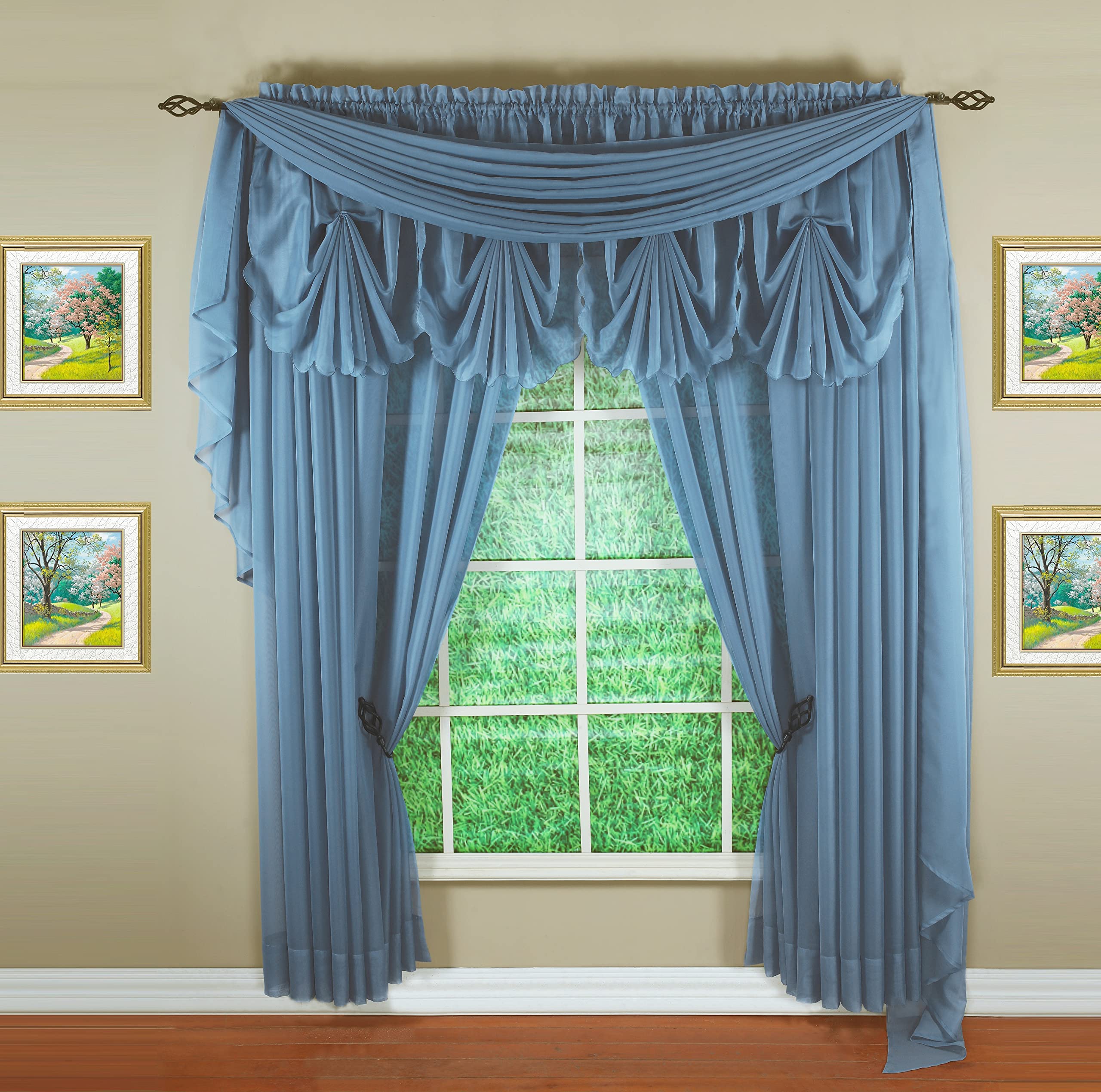 Today'S Curtain Emelia Original Voile Panel 108', Wedge Blue, 60' W X 108' L
