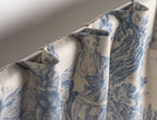 Maison D' Hermine 100% Cotton Curtain - 50''X124'' Blue (White Background) Decorative Curtain - Aesthetic Curtains For Farmhouse
