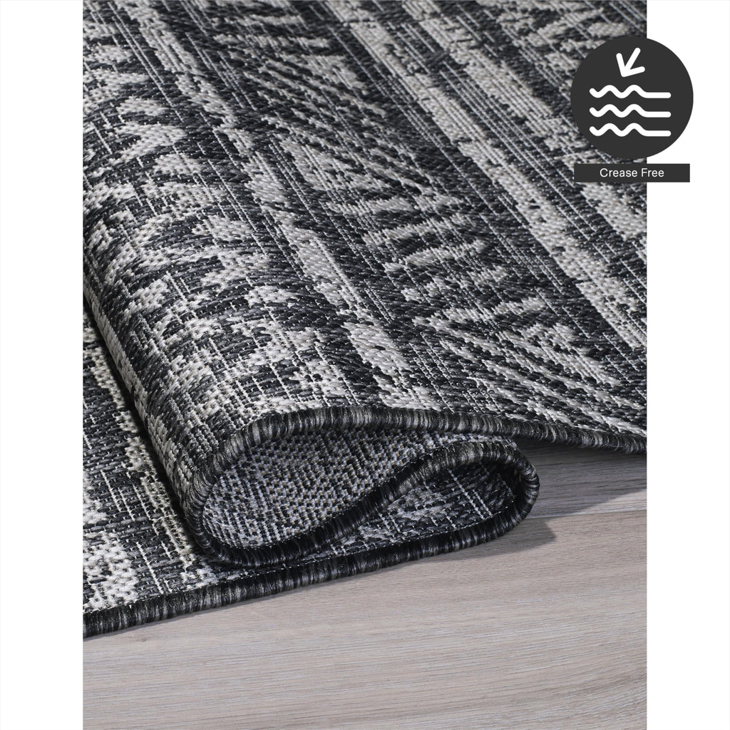 Fh Home Flat Woven Outdoor Rug - Waterproof, Easy To Clean, Stain Resistant - Premium Polypropylene Yarn - Striped Boho - Large