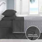 Cathay Home Essentials Ultra Soft Hypoallergenic Wrinkle Resistant Double Brushed Microfiber Bedding Sheet Set, Gray, Full