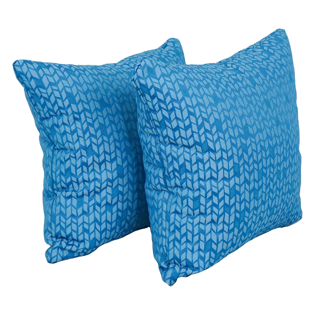 Blazing Needles Square Polyester Jacquard Throw Pillows, 17", Banyan Skippe 2 Count