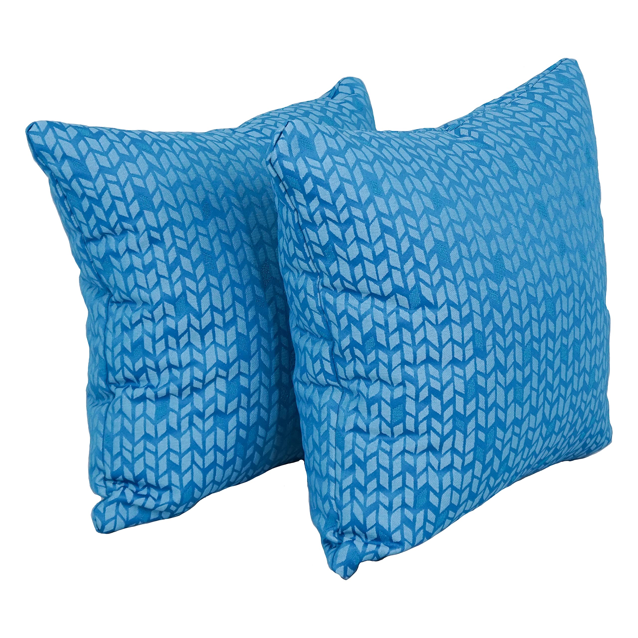 Blazing Needles Square Polyester Jacquard Throw Pillows, 17", Banyan Skippe 2 Count