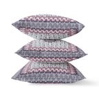 HomeRoots Gray Orange 20â€ Pink Gray Holy Floral Zippered Suede Throw Pillow
