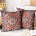 ZSYTZL Boho Throw Pillow Covers 18x18 inch Set of 2,Soft Pillowcases Bohemia Carpet Pattern Decorative Sofa Living Room Bed Squa